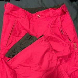 Pink Two Layer Waterproof Snow Board & Ski Pants